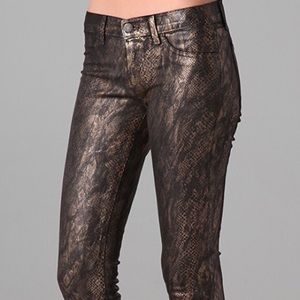 J BRAND metallic coated snakeskin jean